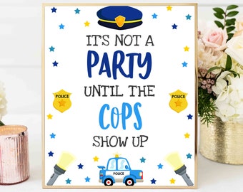 Cop Party Table Sign Police Officer Party Sign Police Station Party Food & Drinks Station Police Party Decorations Table Sign Decor PV