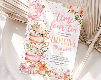 Time Four Tea Invitation Time Four Tea Party Invitation - Etsy