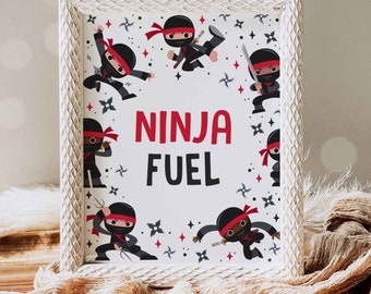 Ninja Birthday Party Ninja Fuel Table Sign Karate Birthday Warrior Birthday Party Martial Arts Ninja Party Instant Download CR4