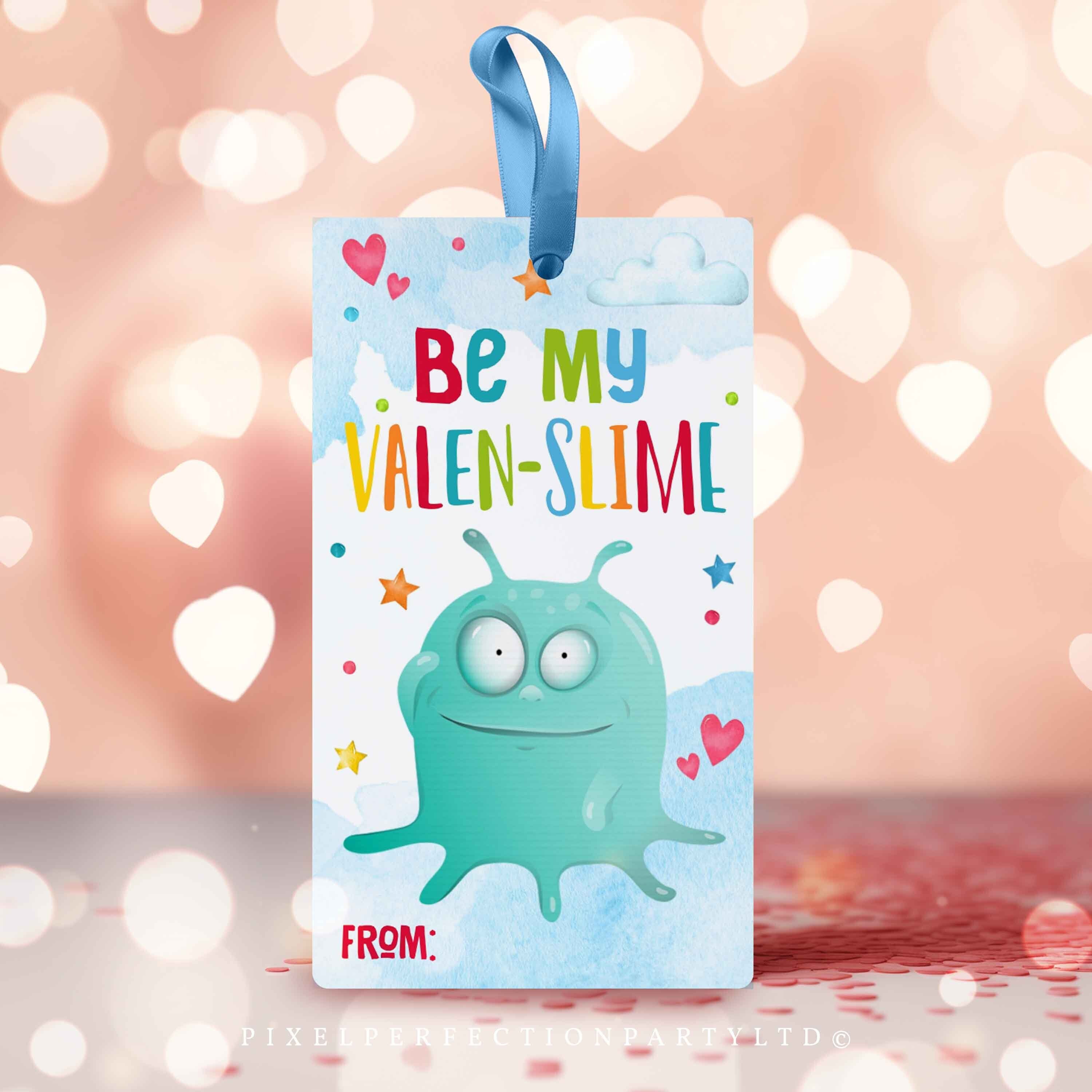 Valentine's Day Stickers, Personalized Slime Valentine Treat Labels, Tags Kids  Valentine Stickers 