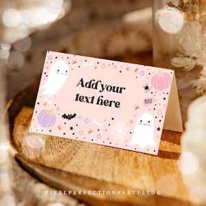 Editable Little Boo Baby Shower Food Labels Halloween Girl Ghost Baby Shower Little Boo Is Due Baby Shower Decor Instant Download T3