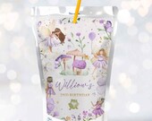 Editable Fairy Birthday Party Capri Sun Juice Label Enchanted Magical Floral Fairy Princess Party Juice Pouch Label Instant Download SF Il_170x135