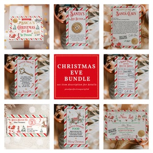 EDITABLE Christmas Eve Box Kit Letter From Santa Nice Certificate Labels Tags Candy Wrapper Christmas Eve Tradition Box Instant Download LE