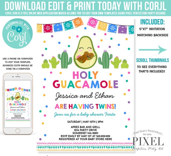 free fiesta baby shower invitations