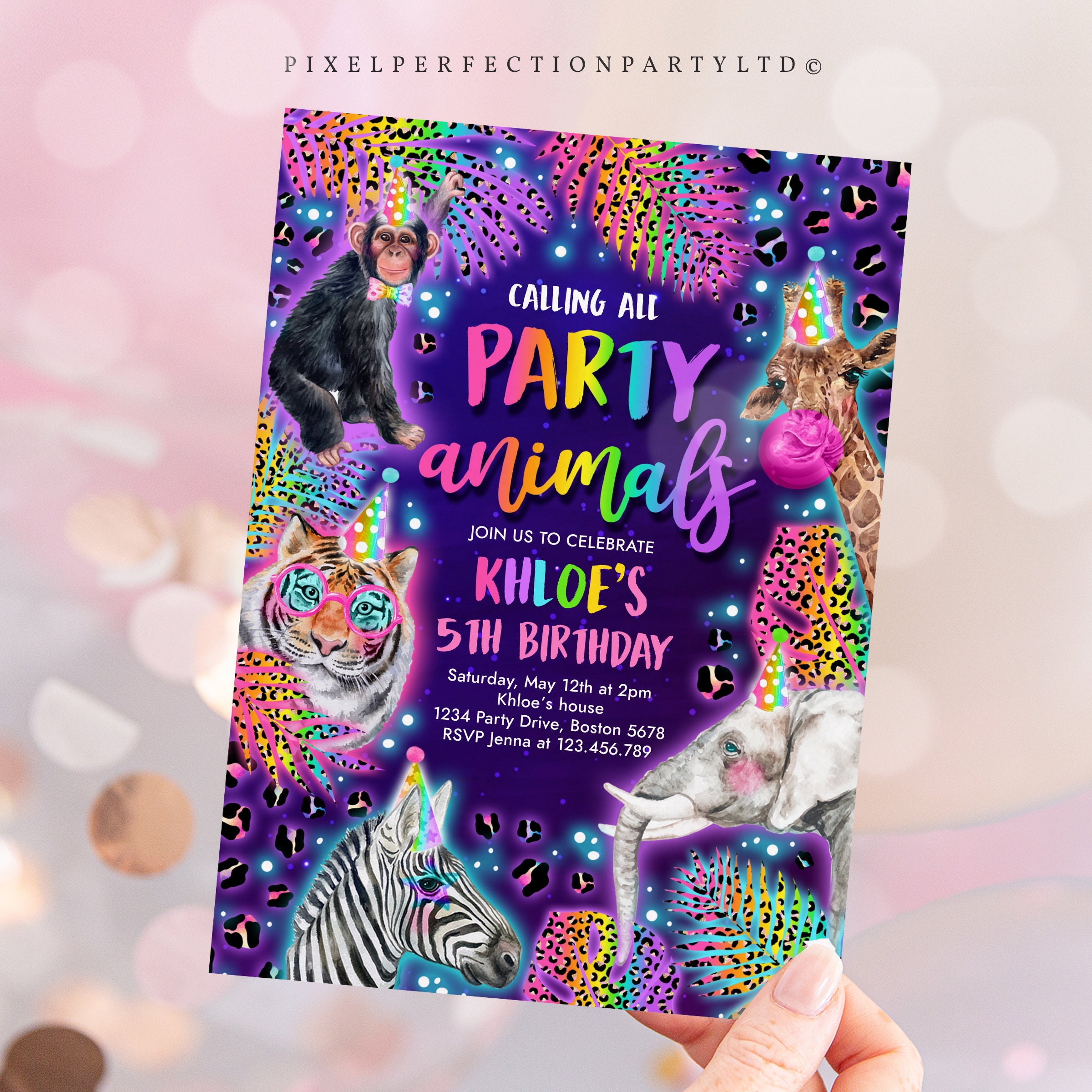 Lisa Frank, Party Supplies, New Unicorn Lisa Frank Party Invitations