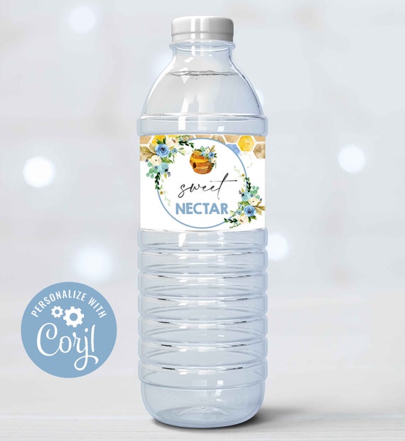 Editable Bee Water Bottle Labels Honey Bee 1st Birthday Editable Water Labels Floral Bumble Bee Party Bottle Wraps Instant Download BH Il_570xn