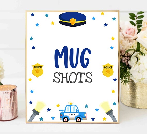 Mug Shots Table Sign Police Officer Party Sign Police Station Party Food & Drinks Station Police Party Decorations Table Sign Decor PV Il_570xn