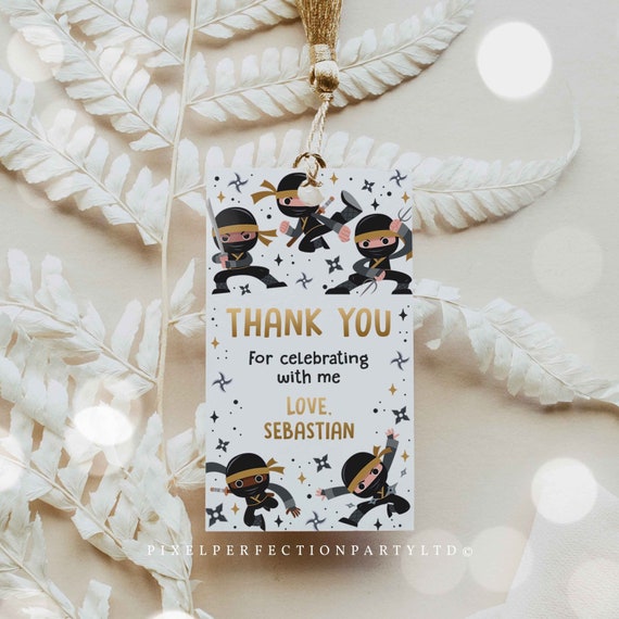 Editable Ninja Birthday Party Luggage Favor Tags Karate Birthday Tags ...