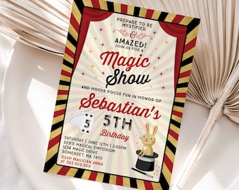 Magician Invitation Magician Birthday Invitation Magic Show Party Magic Show Birthday Magician Party Instant Download Editable PDF K1