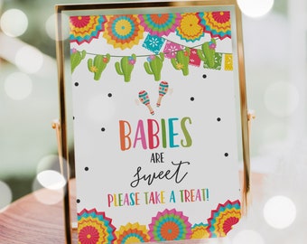 Babies Are Sweet Take A Treat Sign Fiesta Baby Shower Treat Sign Fiesta Baby Shower Party Decorations Taco 'Bout A Party Sweet Treat Sign 09