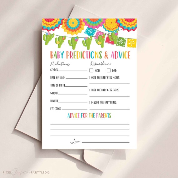 Fiesta Predictions And Advice Card Fiesta Shower Predictions Card Fiesta Shower Advice Card Fiesta Baby Shower Games Instant Download 09 Il_570xn