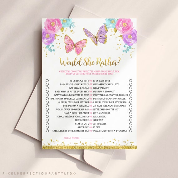Butterfly Would She Rather Game Butterfly Baby Would She Rather Butterfly Game Butterfly Baby Shower Games Instant download 2I Il_570xn