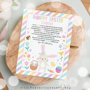 Editable Letter From The Easter Bunny Easter Basket Personalized Letter From The Easter Bunny Easter Morning Letter Instant Download AH