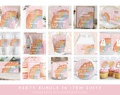 Editable Two Groovy 2nd Birthday Party Invitation Bundle Hippie Groovy 70s 2nd Birthday Party Decor Supplies Kit Instant Download GP Il_170x135