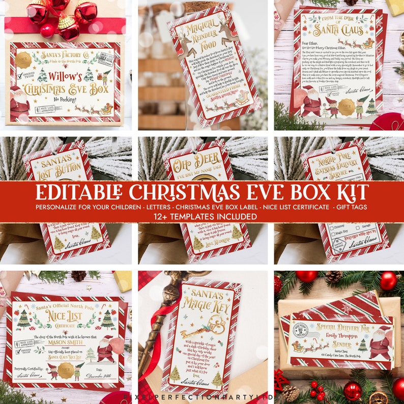 EDITABLE Christmas Eve Box Kit Letter From Santa Nice | Etsy