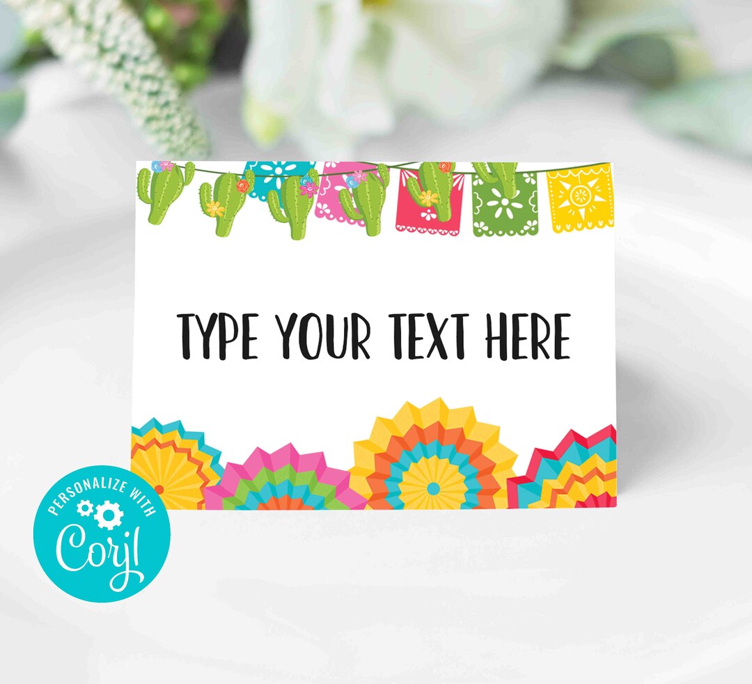 Fiesta Food Labels Fiesta Buffet Food Tent Card Editable Etsy
