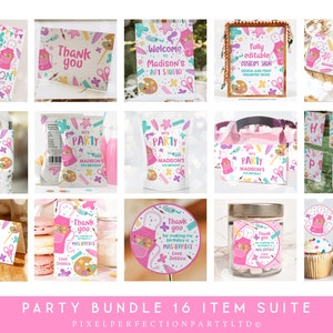 Editable Art Birthday Party Invitation And Bundle Rainbow Art Birthday Party Package Craft Party Kit Decorations Instant Download 9O