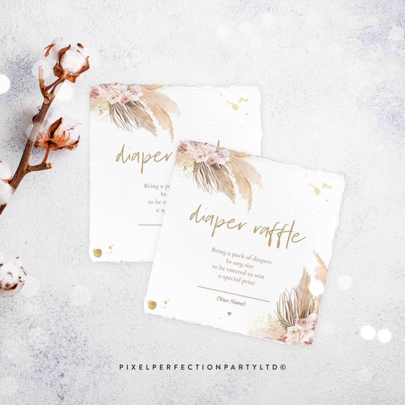 Editable Pampas Grass Diaper Raffle Ticket Pampas Grass Baby Shower Diaper Request Ticket Bohemian Desert Baby Shower Instant Download PG Il_570xn