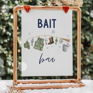 Bait Bar Fishing Birthday Party Table Sign O-Fish-Ally One Boy Fisherman 1st Birthday Party Decorations Instant Download 42Y