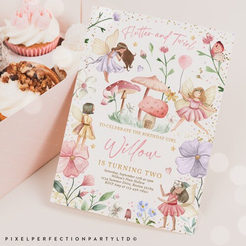 Editable Fairy Birthday Invitation Whimsical Enchanted Pixie - Etsy Editable Fairy Birthday Invitation Whimsical Enchanted Pixie - Etsy