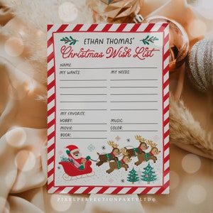 Editable Christmas Wish List Letter Santa Claus Christmas Wish List Santa Letter North Pole Mail Christmas Eve Box Instant Download E23