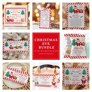 EDITABLE Christmas Eve Box Kit Letter From Santa Nice Certificate Labels Tags Candy Wrapper Christmas Eve Tradition Box Instant Download E23