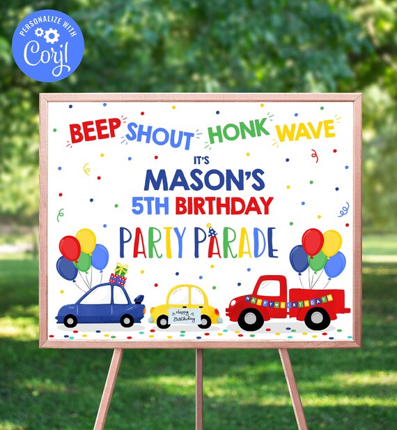 Editable Drive Through Birthday Party Parade Sign Quarantine Party Banner Yard Sign Quarantine Yard Sign Social Distancing Party Parade BP Il_570xn
