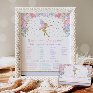 What Is Your Fairy Name Game Fairy Party Game Fairy Party Whimsical Fairy Birthday Floral Fairy Party Game Instant File Fairy Game FF1