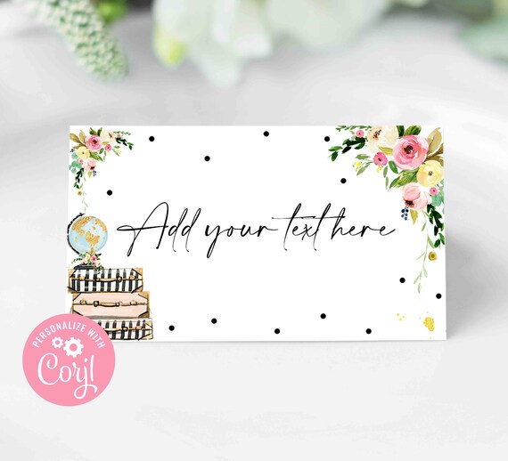 baby shower tent card download pink floral bridal shower ...
