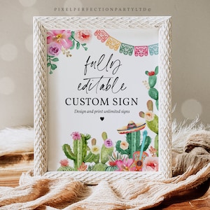Fully Editable Fiesta Party Sign Taco &#39;Bout Love Fiesta Couples Shower Engagement Party Mexican Engagement Fiesta Decor Instant Download GE