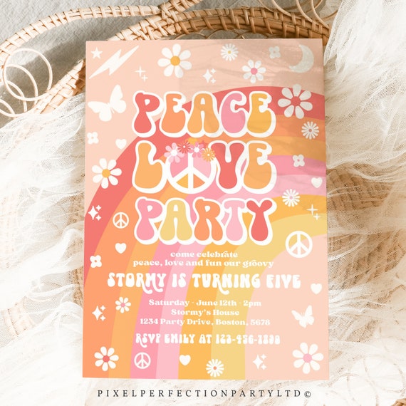 Editable Groovy Young Wild and Three 3rd Birthday Invite -  Denmark