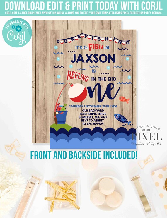 Free Printable Colorful Fish Invitation Fishing Birthday