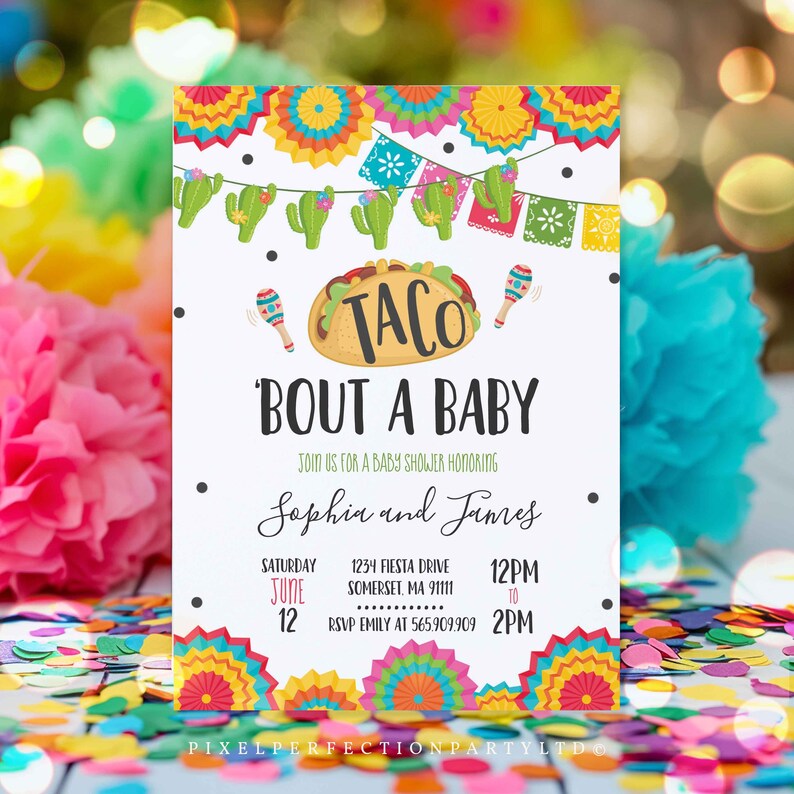 Taco 'Bout A Baby Invitation Taco Baby Shower Invitation Taco Baby Shower Fiesta Cactus Baby Shower Instant Download Editable PDF 09 image 2