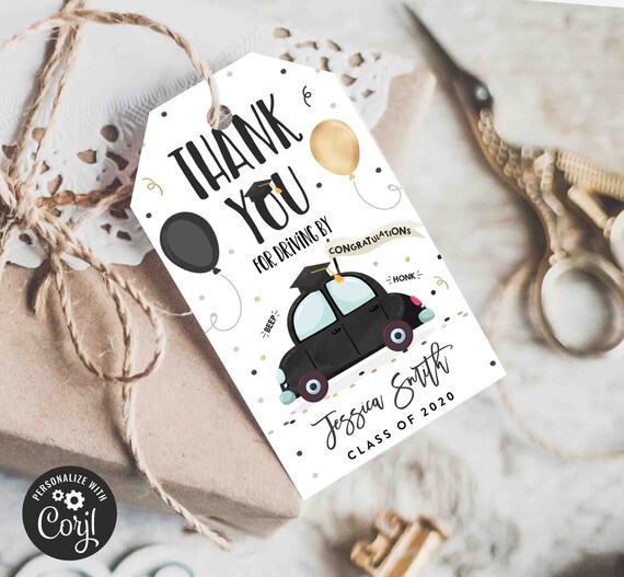 Editable Drive Through Graduation Favor Tag 2020 Graduation Favor Tag Drive Through Graduation Parade Gift Favor Tag Instant Download GP Il_570xn