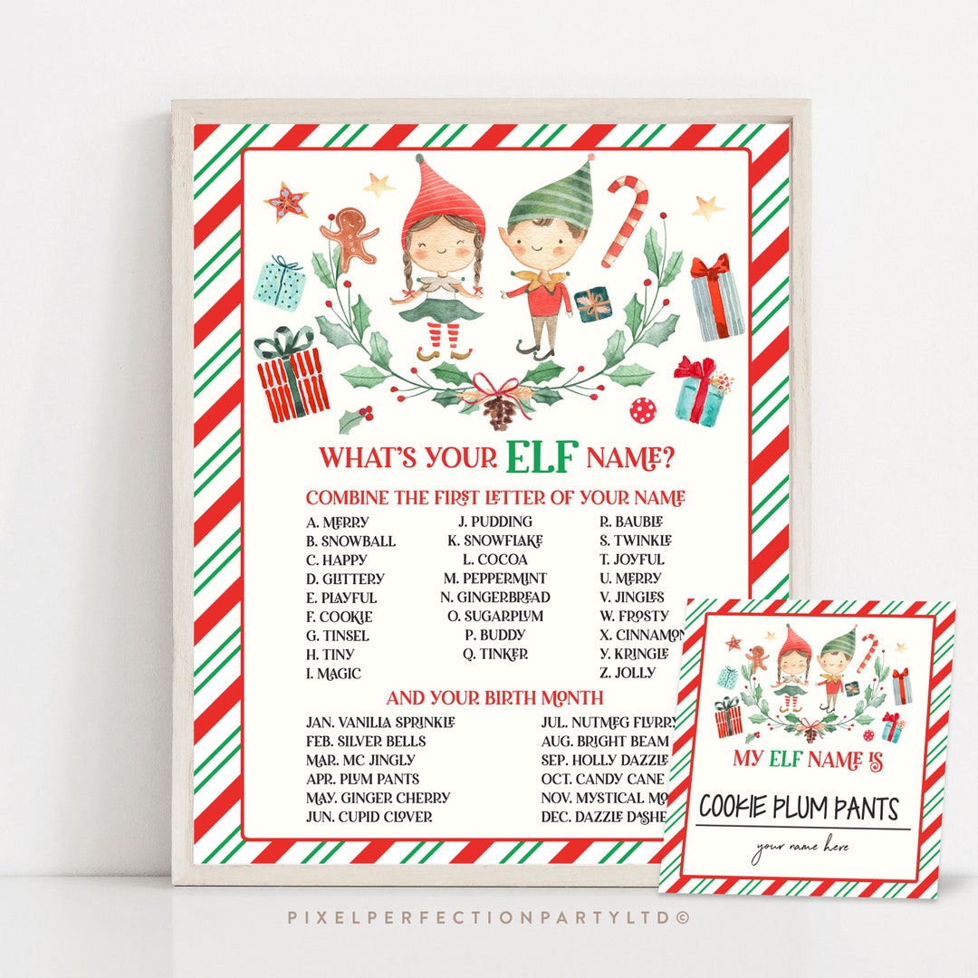 What's Your Elf Name Game Christmas Elf Name Game