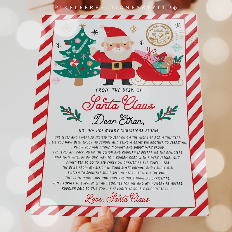Editable Official Letter From Santa Claus and Official Nice List ...