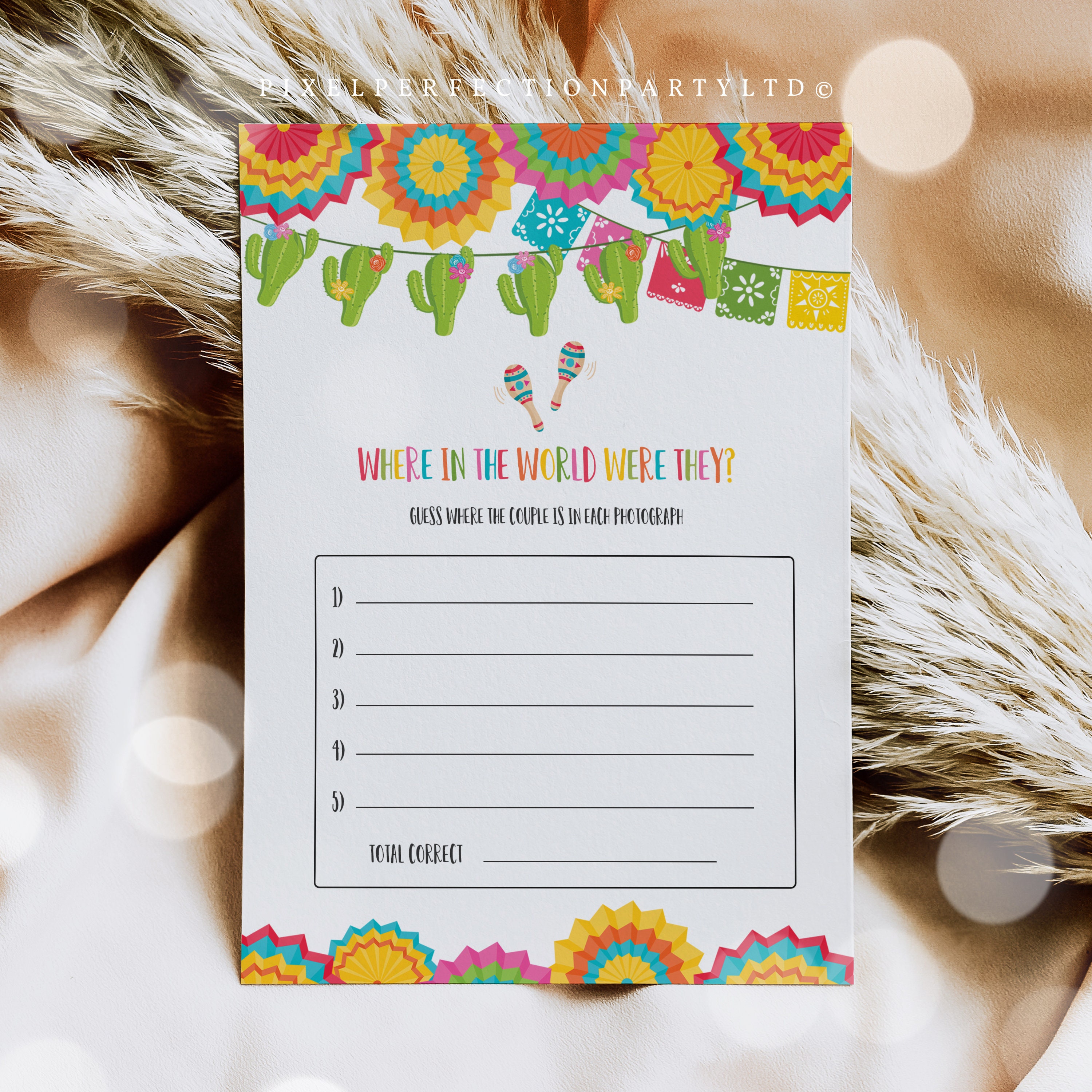 Fiesta Where in the World Were They Bridal Shower Game Fiesta Where in the World Were They Fiesta Cactus Game Instant Download 09