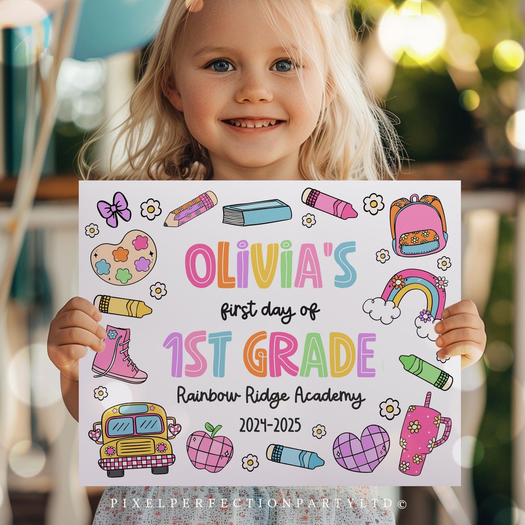 Editable First Day of 1st Grade Sign Printable First Day of 1st Grade ...