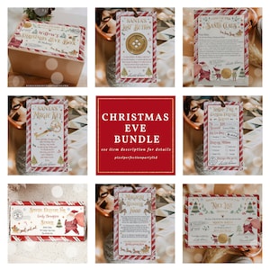 EDITABLE Christmas Eve Box Kit Letter From Santa Nice Certificate Labels Tags Candy Wrapper Christmas Eve Tradition Box Instant Download LE
