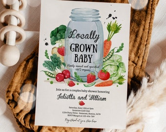 Editable Locally Grown Baby Shower Invitation Farmers Market Baby Shower Country Baby Shower Farm Baby Shower Instant Download MF