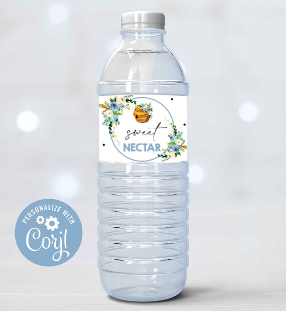 Editable Bee Water Bottle Labels Honey Bee 1st Birthday Editable Water Labels Floral Bumble Bee Party Bottle Wraps Instant Download BH Il_570xn