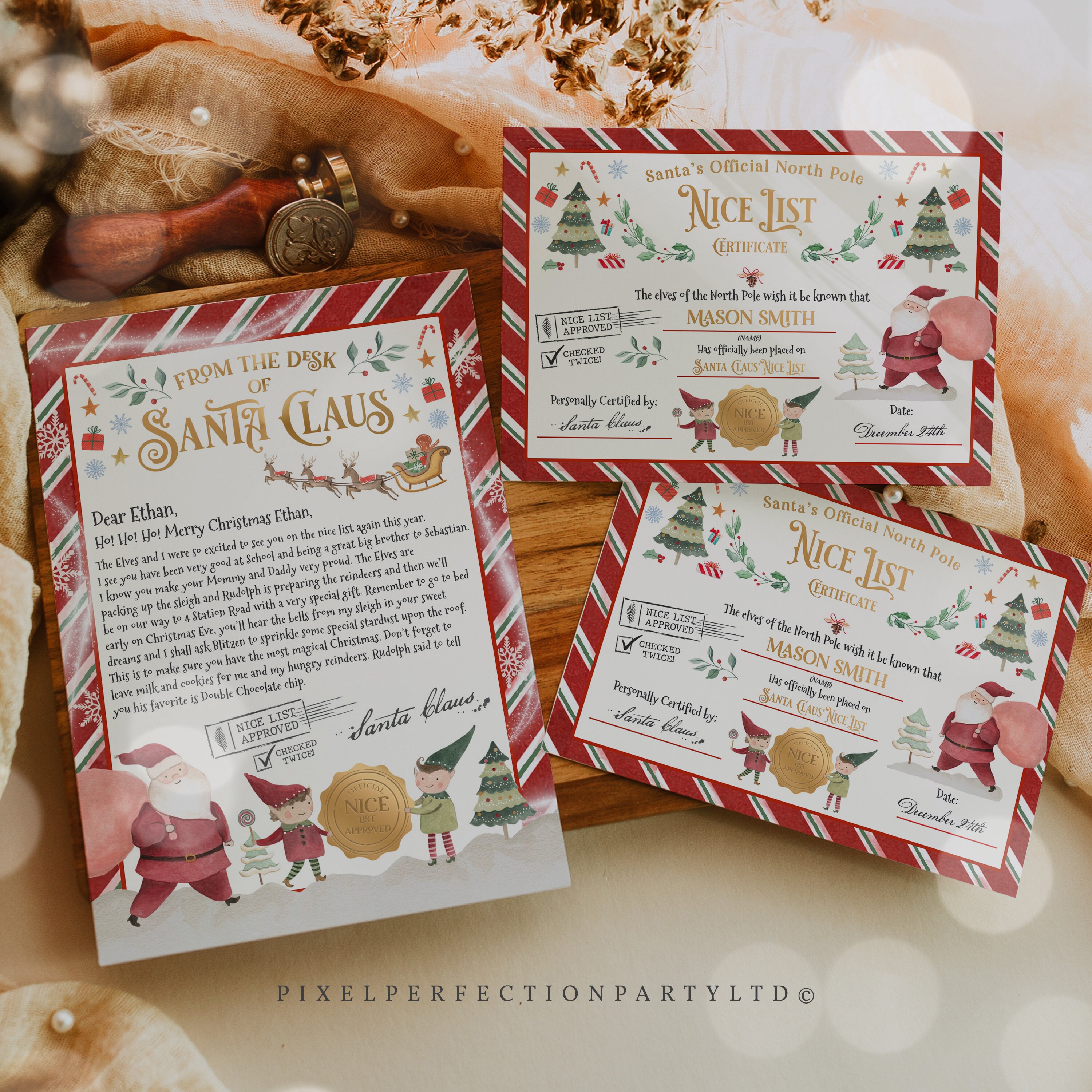 EDITABLE Christmas Eve Box Kit Letter From Santa Nice Certificate ...