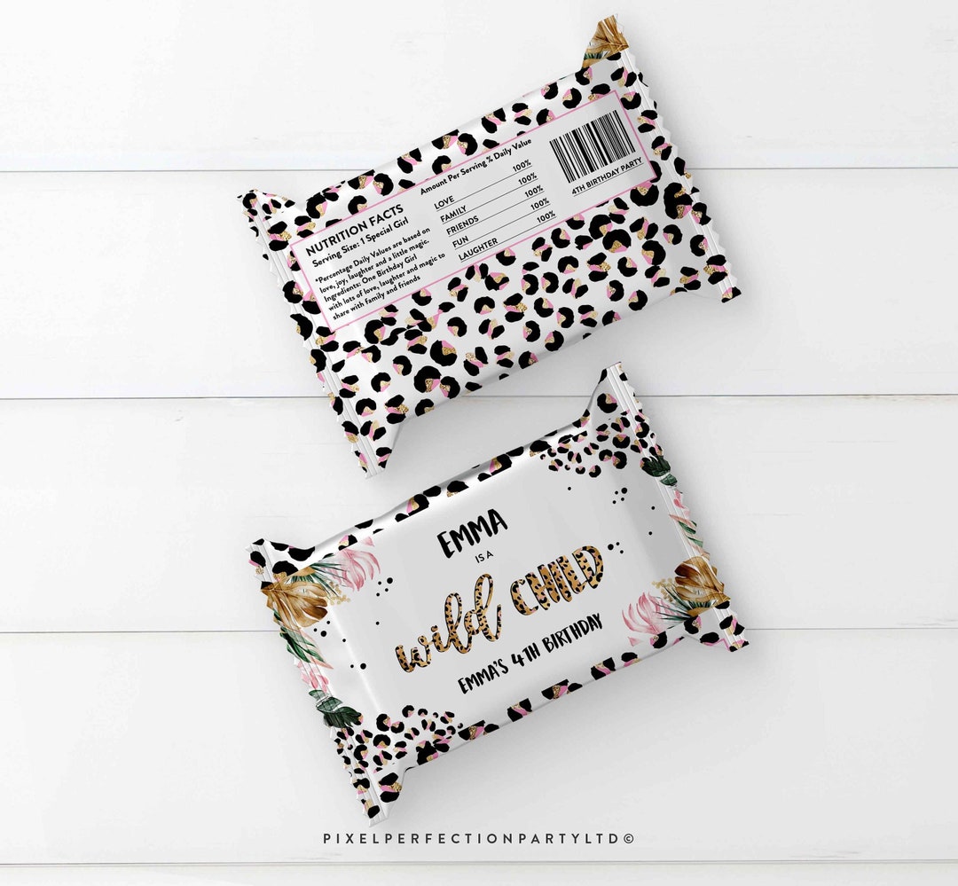 Editable Safari Leopard Print Rice Krispie Treat Labels Wild Etsy