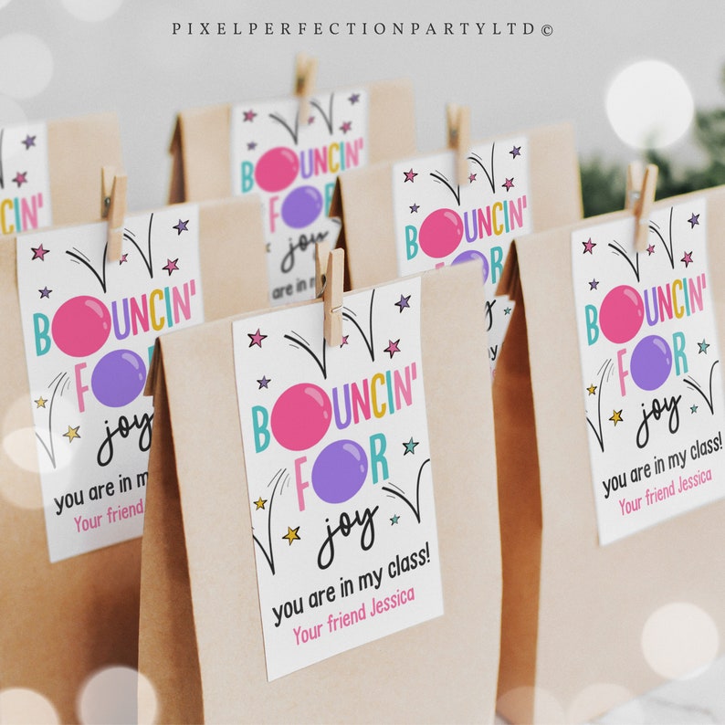 Editable Back to School Gift Tag Bouncin' for Joy You Are in My Class ...