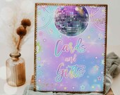 Dance Tie Dye Birthday Party Cards and Gifts Sign Tie Dye Dance Birthday Glow Dance Party Dance Disco Ball Party Instant Download File O5 Il_170x135