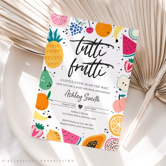 Editable Tutti Frutti Baby Shower Invitation Tutti Frutti A Little