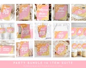 Editable Two Groovy 2nd Birthday Party Invitation Bundle Boho Retro Daisy Hippie 70's Birthday Party Decor Supplies Kit Instant Download J1 Il_170x135