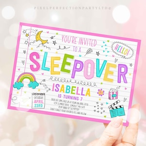 Sleepover Invitation Slumber Party Invitation Sleepover Birthday Invitation Pajama Party Sleepover Party Instant Editable File Corjl N7