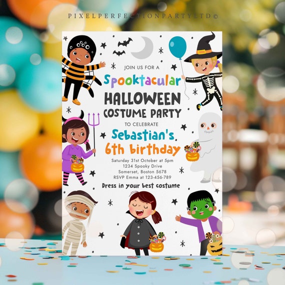 dress up birthday invitations Editable Halloween Costume Party Invitation Halloween Spooktacular Birthday Party Kids Halloween Costume Party Instant Download Y6R If you want to black formal dresses Staud Remington Little Black Taille:23 (2-3y)