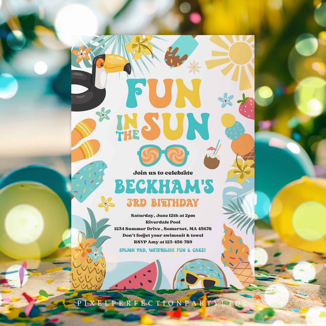 Fun Summer Birthday Invitations